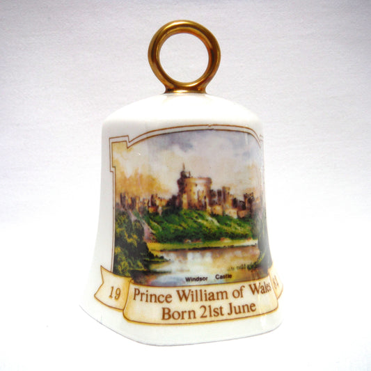21st June 1982 PRINCE WILLIAM of WALES BIRTH SOUVENIR COMMEMORATE BELL, by Aynsley Fine China of England