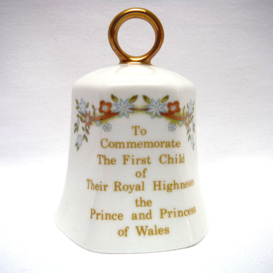 21st June 1982 PRINCE WILLIAM of WALES BIRTH SOUVENIR COMMEMORATE BELL, by Aynsley Fine China of England