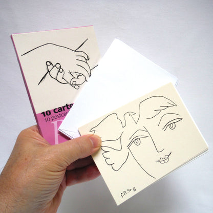 PICASSO POSTCARDS and ENVELOPES SLIPSET, Pack of 10 cartes postales by Hazan 2001, Printed in France