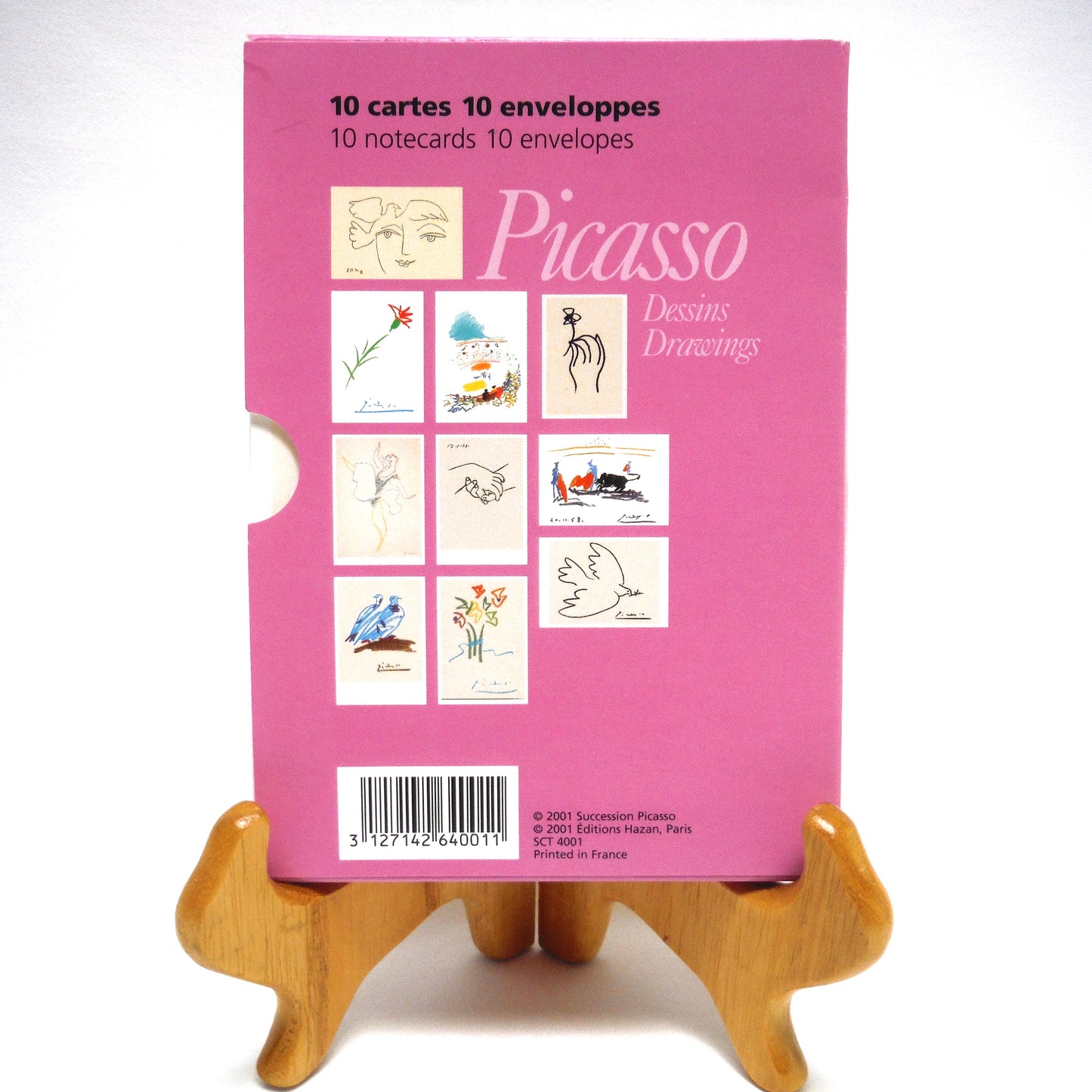 PICASSO POSTCARDS and ENVELOPES SLIPSET, Pack of 10 cartes postales by Hazan 2001, Printed in France