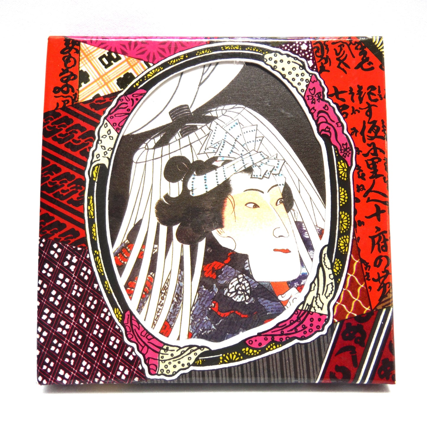 JAPANESE FINE ARTS: Package of SIX Coaster-Like Artwork Full Colour Samurai Cartoon Style Cardboard Cards