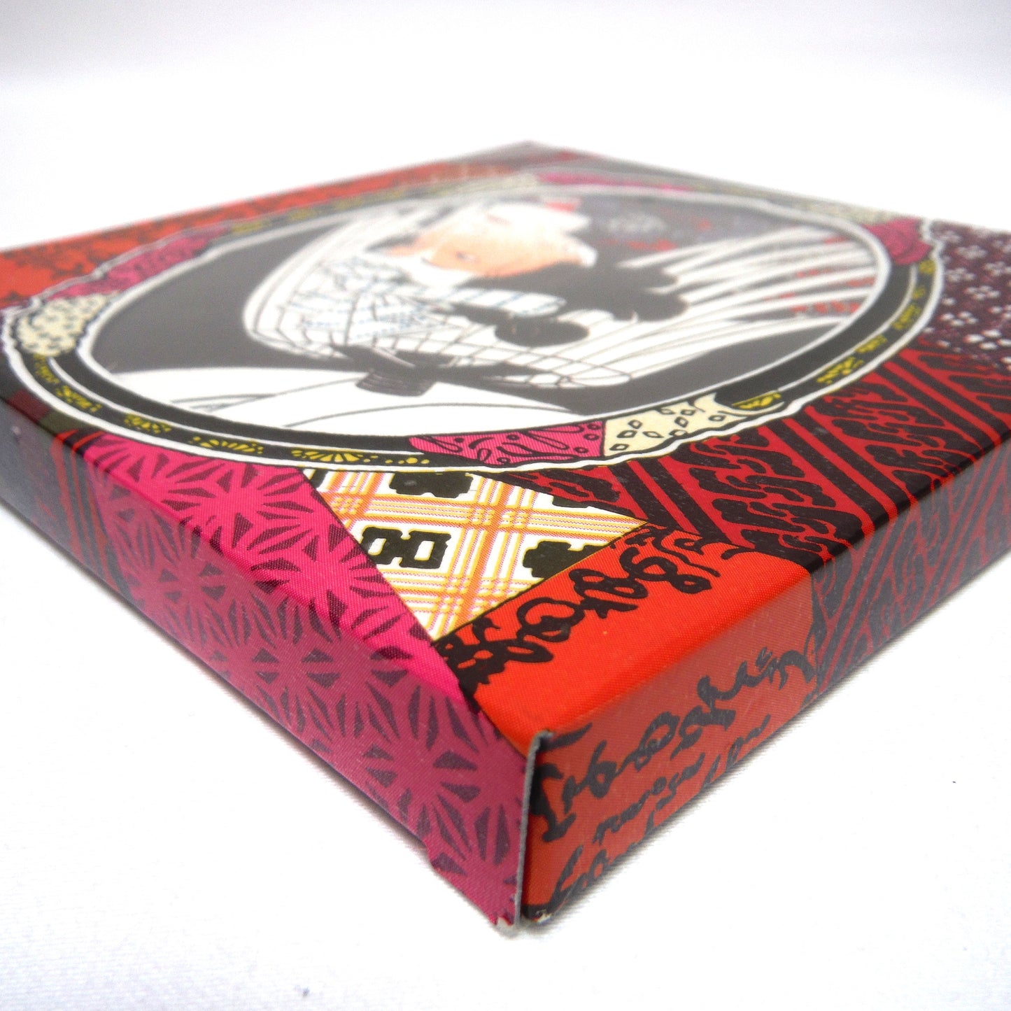 JAPANESE FINE ARTS: Package of SIX Coaster-Like Artwork Full Colour Samurai Cartoon Style Cardboard Cards