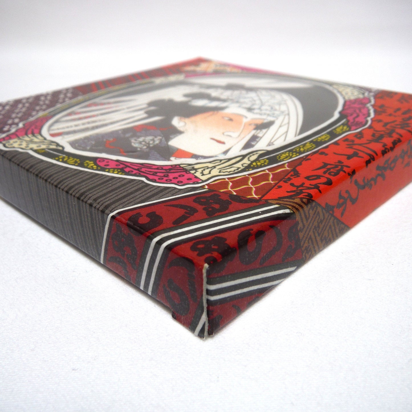 JAPANESE FINE ARTS: Package of SIX Coaster-Like Artwork Full Colour Samurai Cartoon Style Cardboard Cards