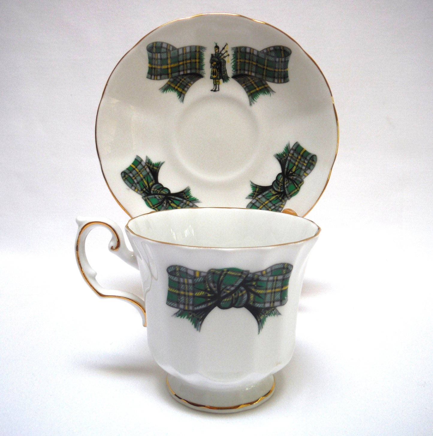 CAPE BRETON ISLAND TARTAN Tea Cup and Matching Saucer by Elizabethan Fine Bone China of England