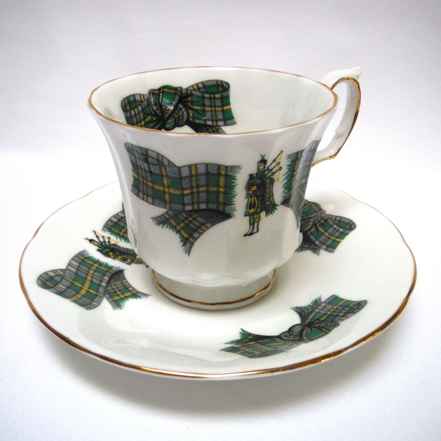 CAPE BRETON ISLAND TARTAN Tea Cup and Matching Saucer by Elizabethan Fine Bone China of England