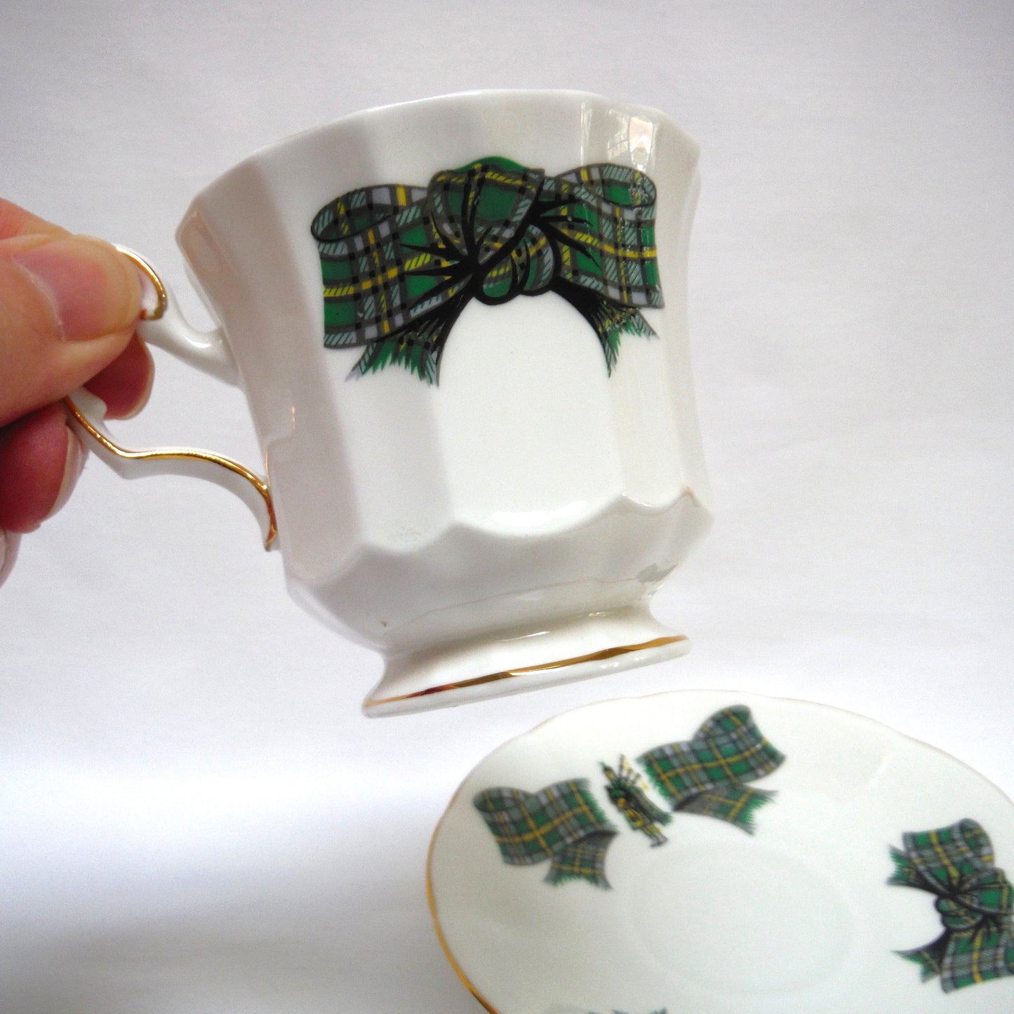 CAPE BRETON ISLAND TARTAN Tea Cup and Matching Saucer by Elizabethan Fine Bone China of England