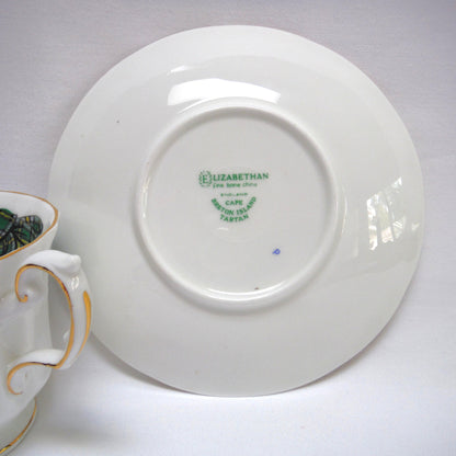 CAPE BRETON ISLAND TARTAN Tea Cup and Matching Saucer by Elizabethan Fine Bone China of England