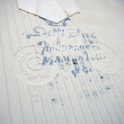 Vintage Delft Blue Square Small Wall Tile: Entitled APRIL - GRASMAAND, Made in Holland