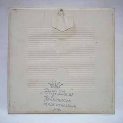 Vintage Hand Painted DELFT BLUE 6 x 6 inch Ceramic Tile: 'De Timmerman'