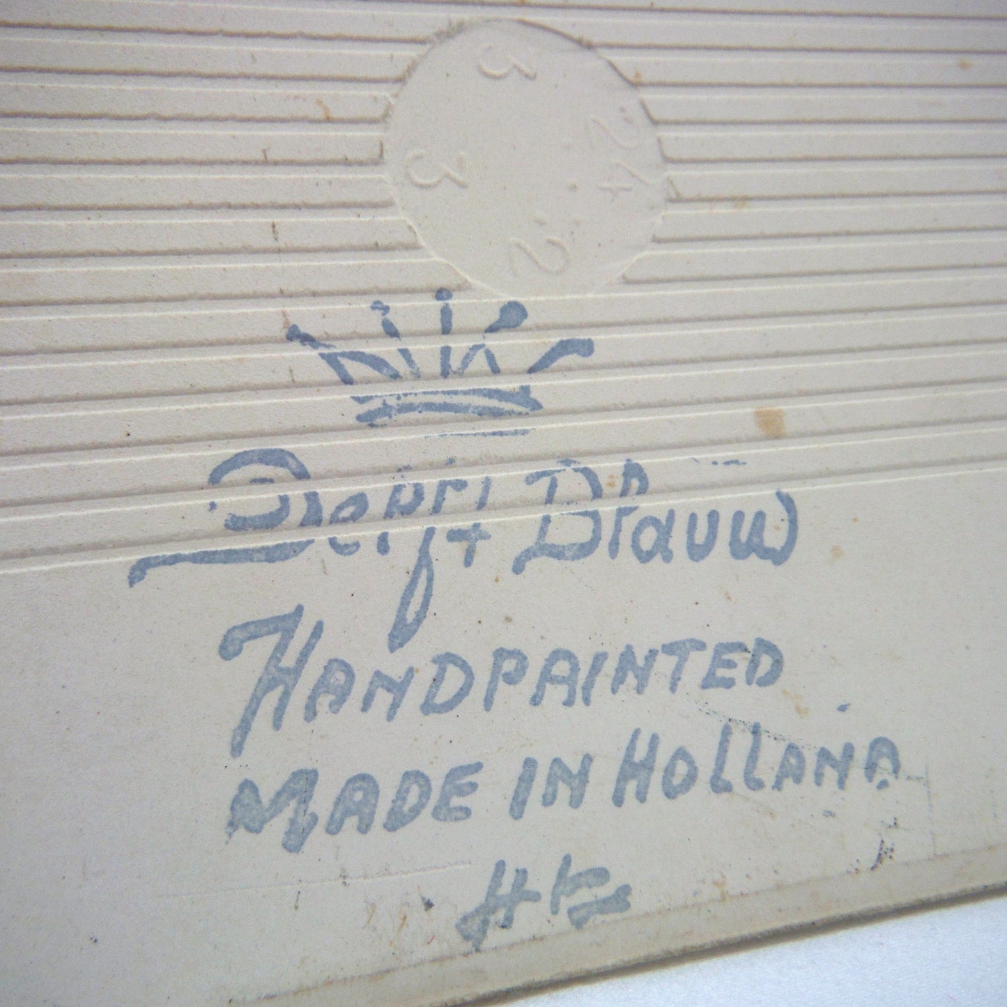 Vintage Hand Painted DELFT BLUE 6 x 6 inch Ceramic Tile: 'De Timmerman'