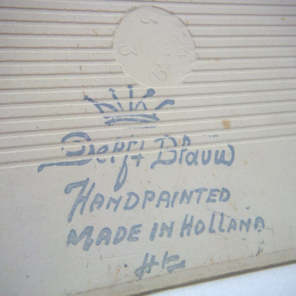 Vintage Hand Painted DELFT BLUE 6 x 6 inch Ceramic Tile: 'De Timmerman'