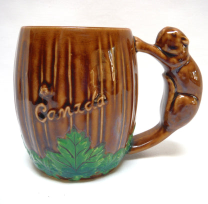 Mid-Century Ceramic Hand-Made Vintage CANADA COFFEE MUG WITH BEAVER HANDLE, by Shafford of England