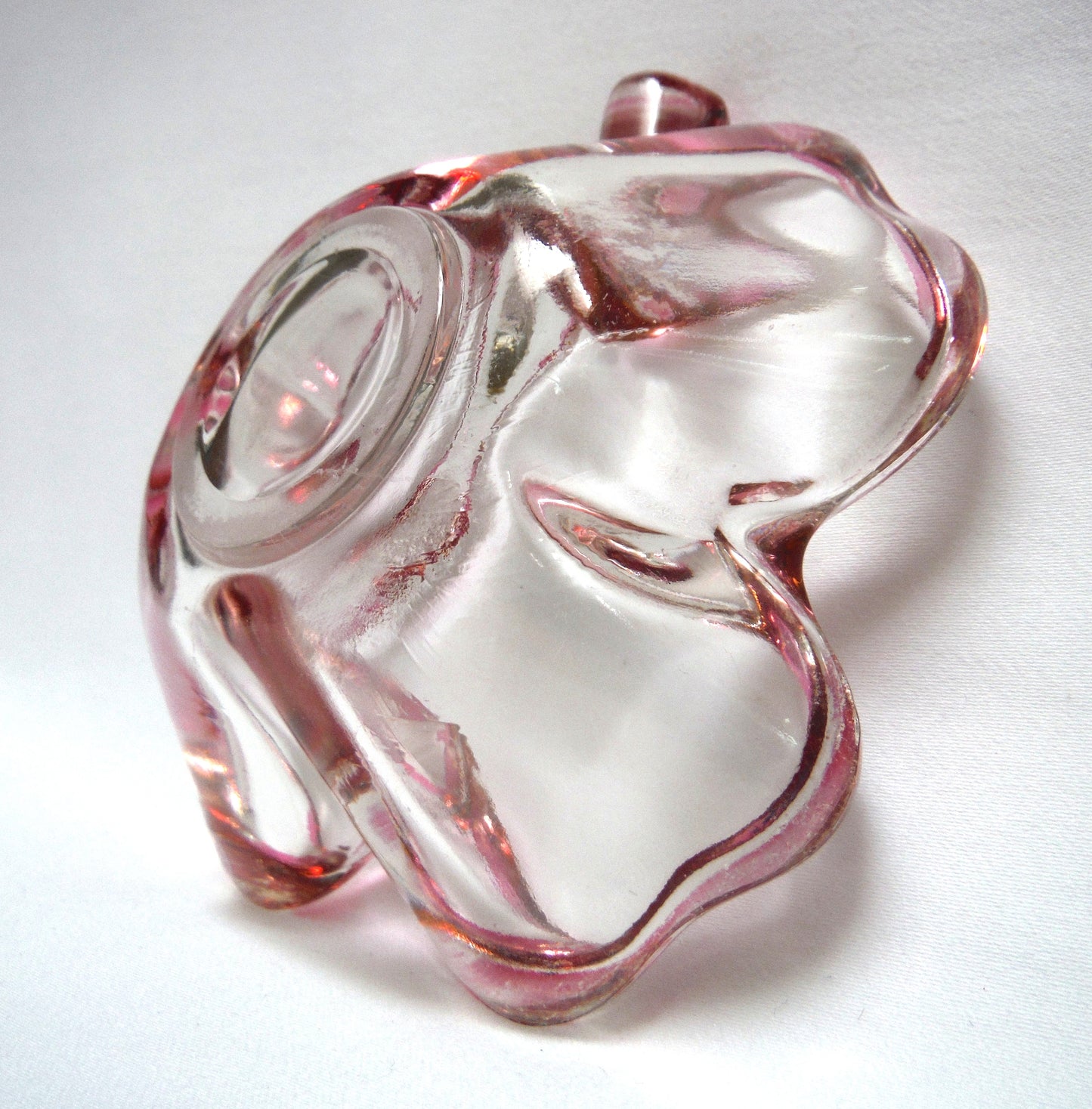 Antique Glass Trinket Tray: THE PINK FOUR LEAF CLOVER!