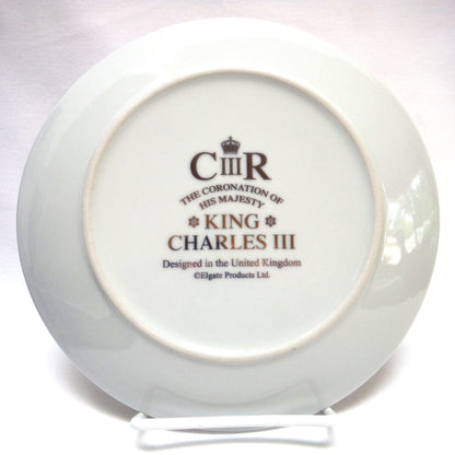The Coronation of His Majesty King Charles III: 2023 Gold Plated Commemorative Souvenir Plate in Original Box with Stand!