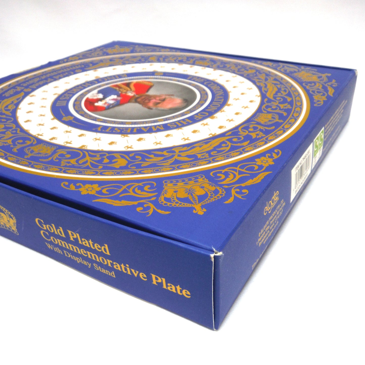 The Coronation of His Majesty King Charles III: 2023 Gold Plated Commemorative Souvenir Plate in Original Box with Stand!