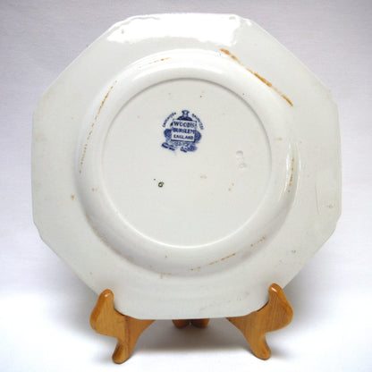 1931 Antique Decorative Calendar Plate by WOODS BURSLEM of ENGLAND: Gold Imprinted for Dion Bros. of Cut Knife, Saskatchewan