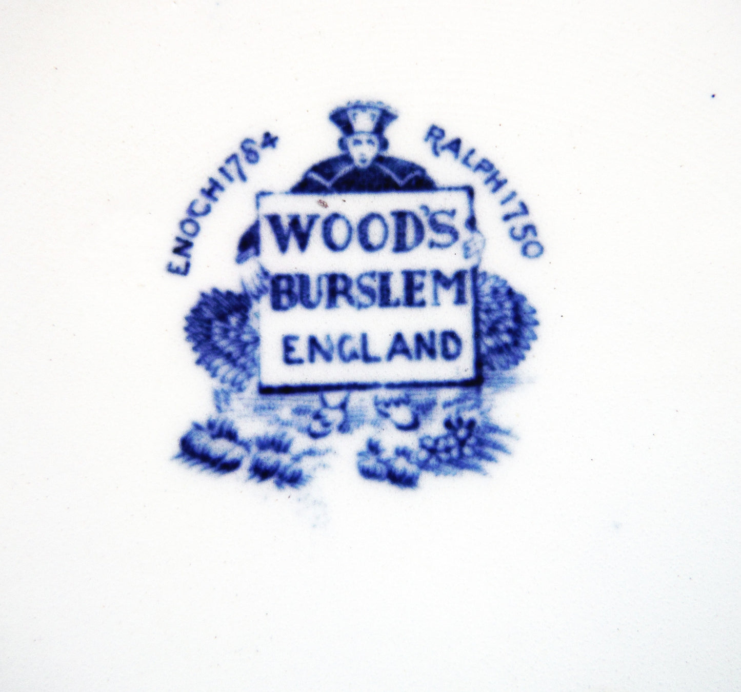 1931 Antique Decorative Calendar Plate by WOODS BURSLEM of ENGLAND: Gold Imprinted for Dion Bros. of Cut Knife, Saskatchewan