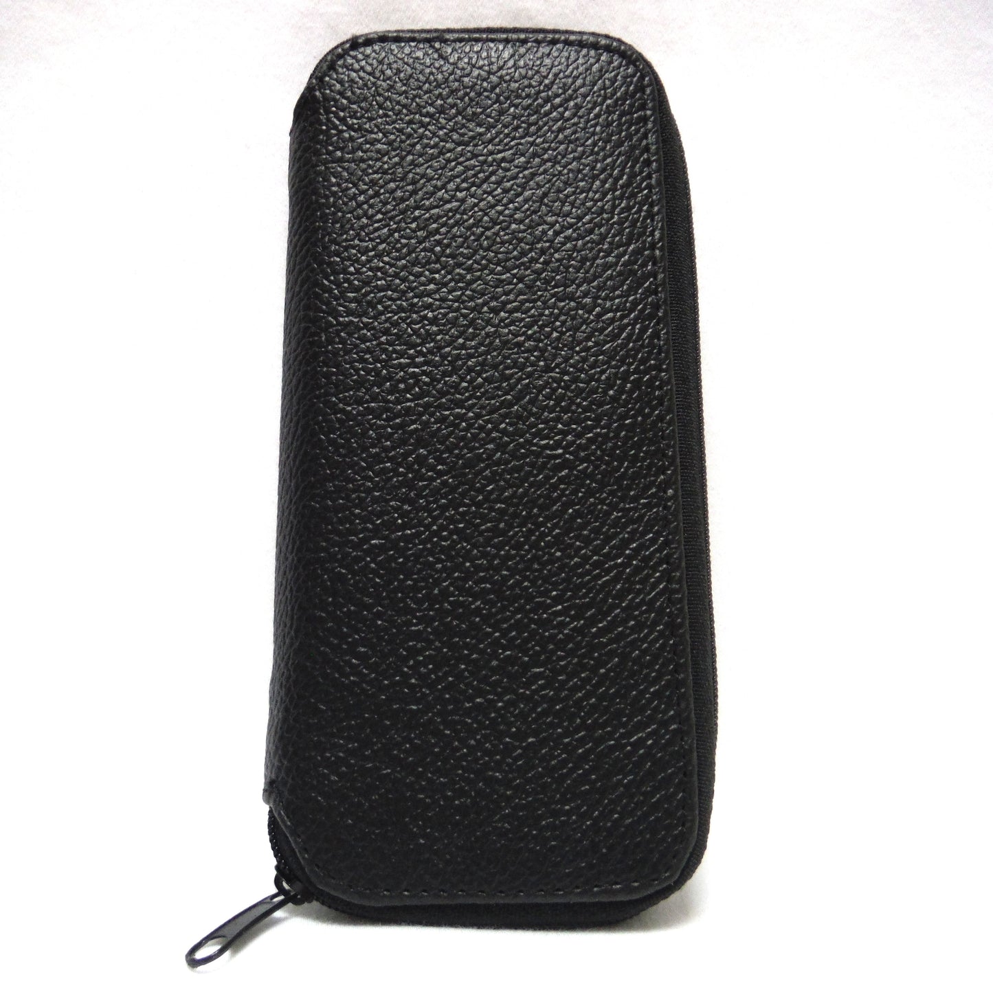 VINTAGE BRITISH POCKET COIN HOLDER, Black Leather Zippered Mint Condition