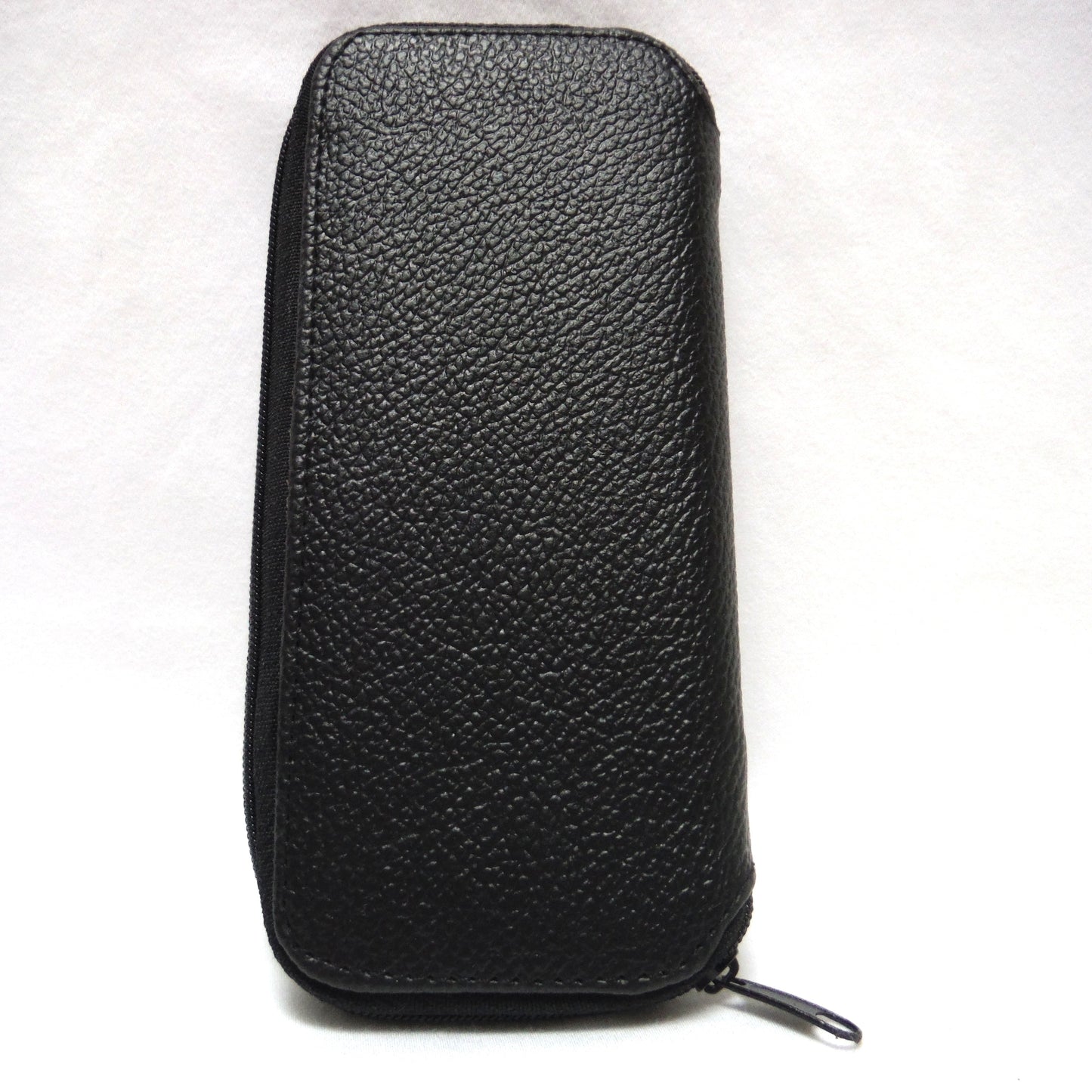 VINTAGE BRITISH POCKET COIN HOLDER, Black Leather Zippered Mint Condition