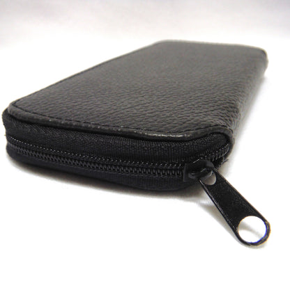 VINTAGE BRITISH POCKET COIN HOLDER, Black Leather Zippered Mint Condition
