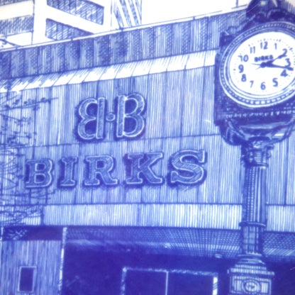 RARE VINTAGE 1970's BIRKS JEWELLERS SOUVENIR PLATE: 'Birks Clock Vancouver Centre, by Millhouse of Denmark'