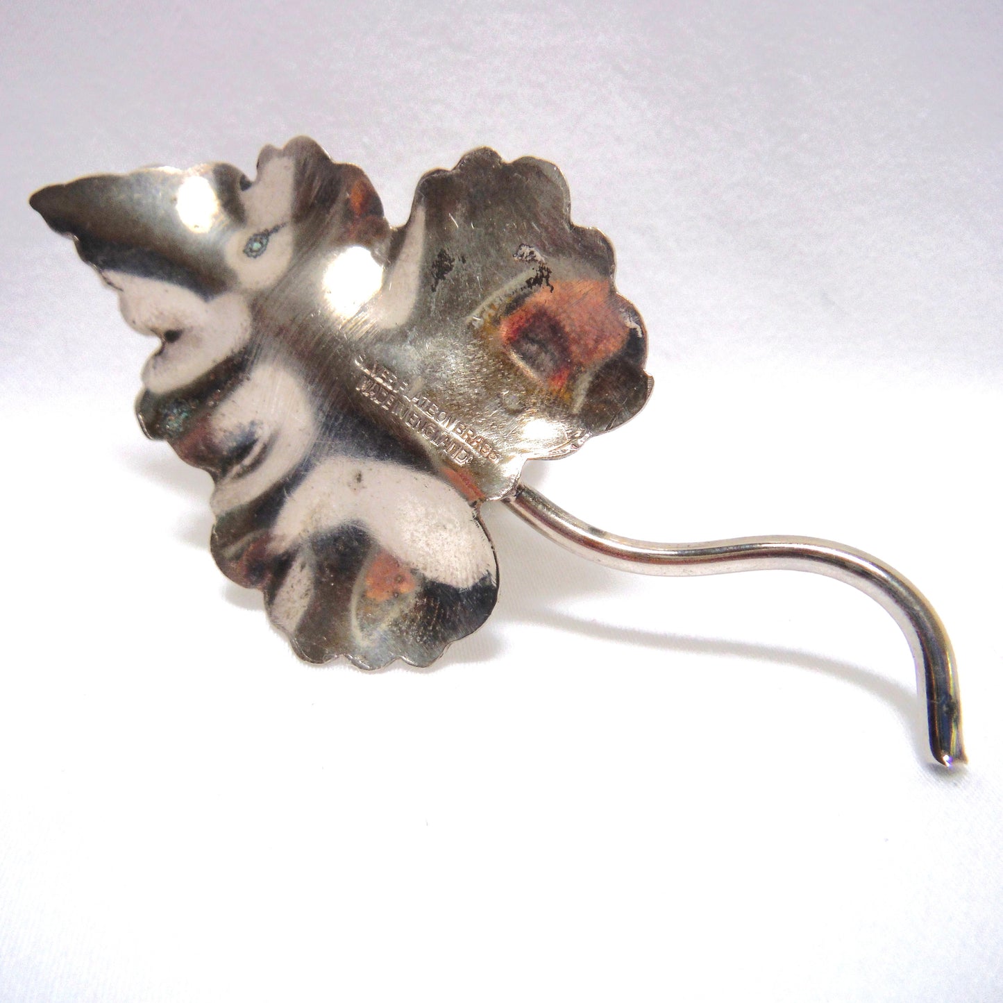 Vintage Leaf and Radish Shaped Salt or Pepper Shaker:  Silver Plated on Brass from England