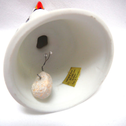 VINTAGE SOUVENIR POTTERY PUFFIN BELL, Celebrating Isle de la Madeleine, Quebec
