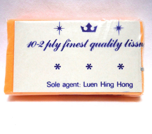 1950's VINTAGE POCKET TISSUE PACK: Perfumed Orange Tissues by IMPERIAL 10-2 ply finest quality by Luen Hing Hong
