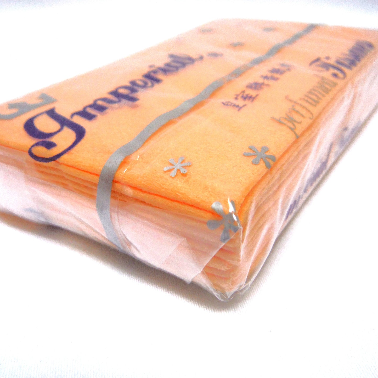 1950's VINTAGE POCKET TISSUE PACK: Perfumed Orange Tissues by IMPERIAL 10-2 ply finest quality by Luen Hing Hong