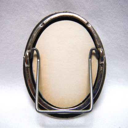 Vintage Set of THREE MINIATURE PHOTO FRAMES in Original Vinyl Pouch: Silver and Black Metal with stand, RARE Made in the U.S.A!