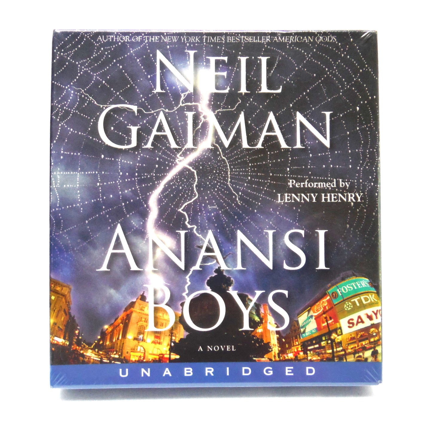 ANANSI BOYS, SET of 8 Compact Disks by Harper Audio: A Novel by Neil Gaiman, Audiobook performed  by Lenny Henry in 2005