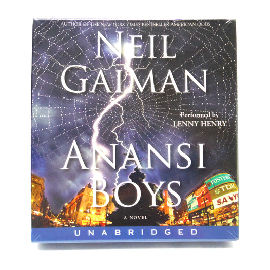 ANANSI BOYS, SET of 8 Compact Disks by Harper Audio: A Novel by Neil Gaiman, Audiobook performed  by Lenny Henry in 2005