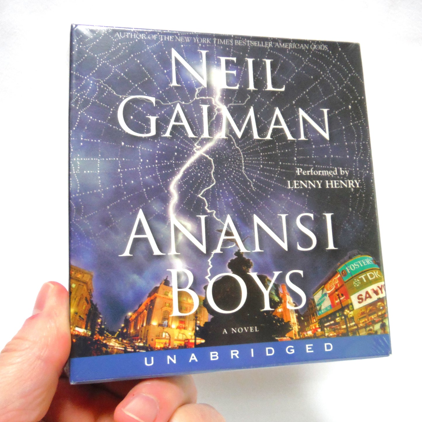 ANANSI BOYS, SET of 8 Compact Disks by Harper Audio: A Novel by Neil Gaiman, Audiobook performed  by Lenny Henry in 2005