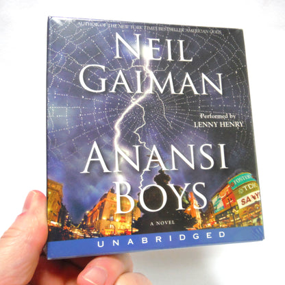 ANANSI BOYS, SET of 8 Compact Disks by Harper Audio: A Novel by Neil Gaiman, Audiobook performed  by Lenny Henry in 2005
