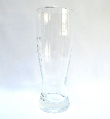 SLEEMAN BREWERY TALL CLEAR GLASS BEER STEIN WITH ETCHED LOGO