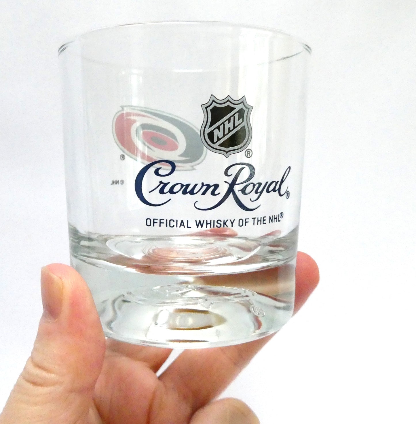 CROWN ROYAL WHISKEY ROCKS GLASS: Featuring The NHL Carolina Hurricanes