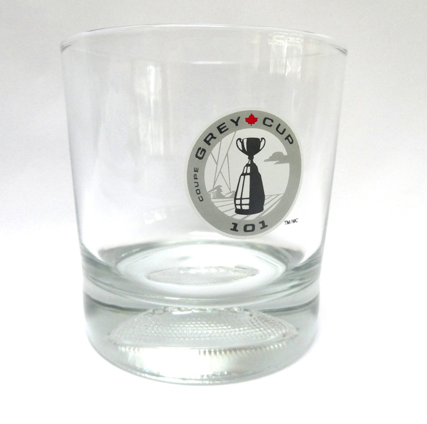 GIBSON'S FINEST CANADIAN WHISKY GLASS TUMBLER: Featuring the CFL Coupe Grey Cup 101 Logo