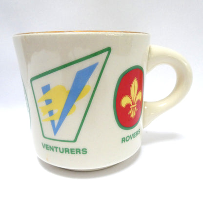 VINTAGE 1960's BOY SCOUTS OF CANADA LOGO BRANDED GOLD-RIMMED COFFEE MUG
