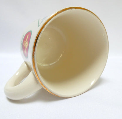 VINTAGE 1960's BOY SCOUTS OF CANADA LOGO BRANDED GOLD-RIMMED COFFEE MUG