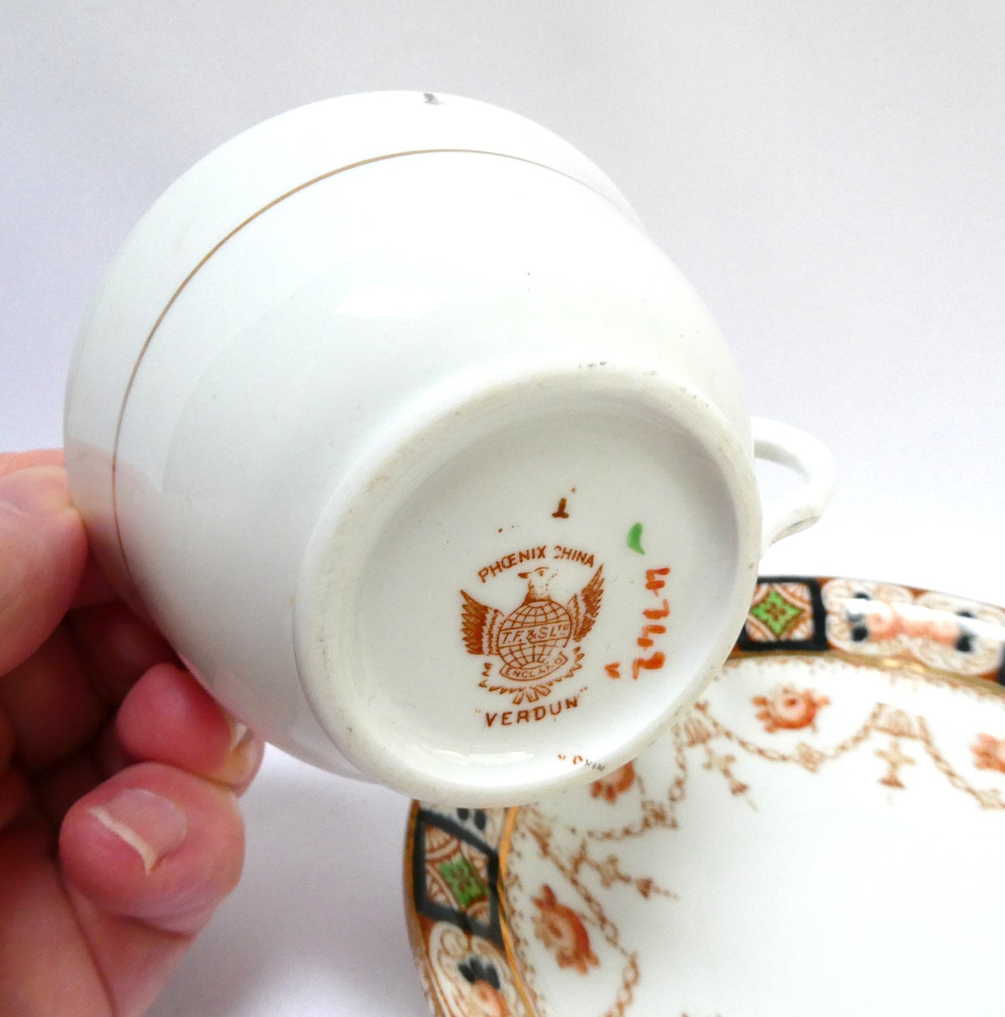 Vintage Phoenix Bone China Cup and Saucer Set: VERDUN by Thomas Forester & Sons, England