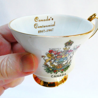 Collectible 1967 Tea Cup & Matching Saucer: CANADA'S CENTENNIAL 1867-1967 by Windsor of England