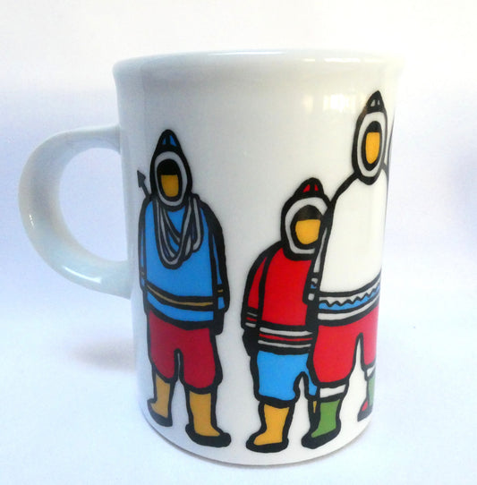 COLLECTIBLE CERAMIC MUG BY CANADIAN ARTIST MARC TETRO By Danesco of Montreal: 'THE INUIT HUNTERS'