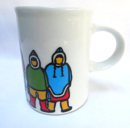 COLLECTIBLE CERAMIC MUG BY CANADIAN ARTIST MARC TETRO By Danesco of Montreal: 'THE INUIT HUNTERS'