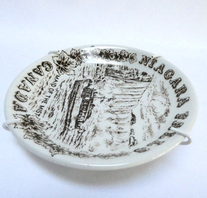 Vintage Miniature Wall Plate Featuring NIAGARA FALLS and THE MAID OF THE MIST, by Wood & Sons English Ironstone of England