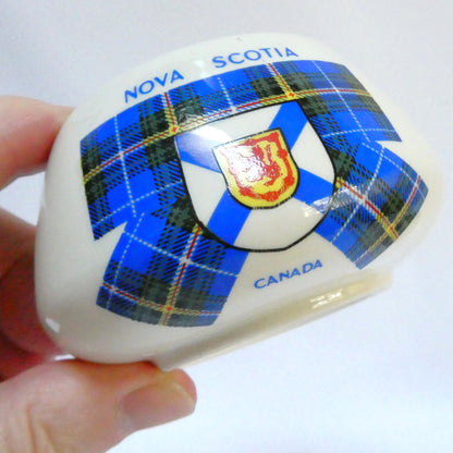 Vintage Ceramic Cream and Sugar Bowl by Sandland of England: CANADIAN NOVA SCOTIA TARTAN AND CREST PATTERN