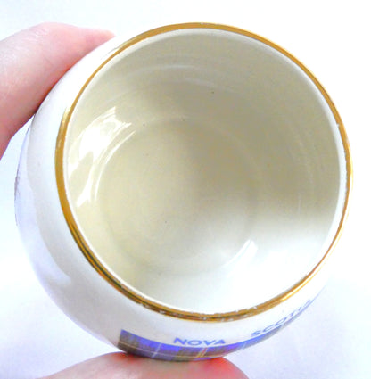 Vintage Ceramic Cream and Sugar Bowl by Sandland of England: CANADIAN NOVA SCOTIA TARTAN AND CREST PATTERN