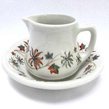 VINTAGE DURALINE GRINDLEY HOTELWARE FLORAL PATTERNED CREAMER AND BOWL SET