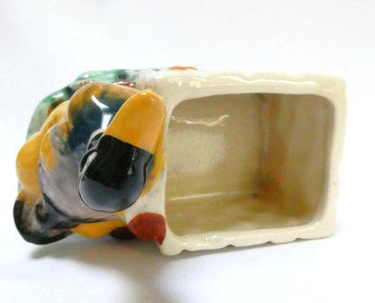 Circa 1950's Japanese Hand Painted Ceramic Planter Featuring THE LUCKY DUCK!