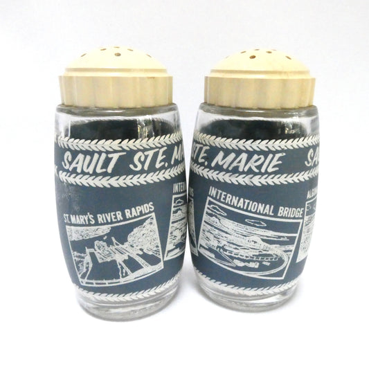 Vintage Collectible SAULT STE. MARIE SALT & PEPPER SHAKERS Made by Van Pac of Canada