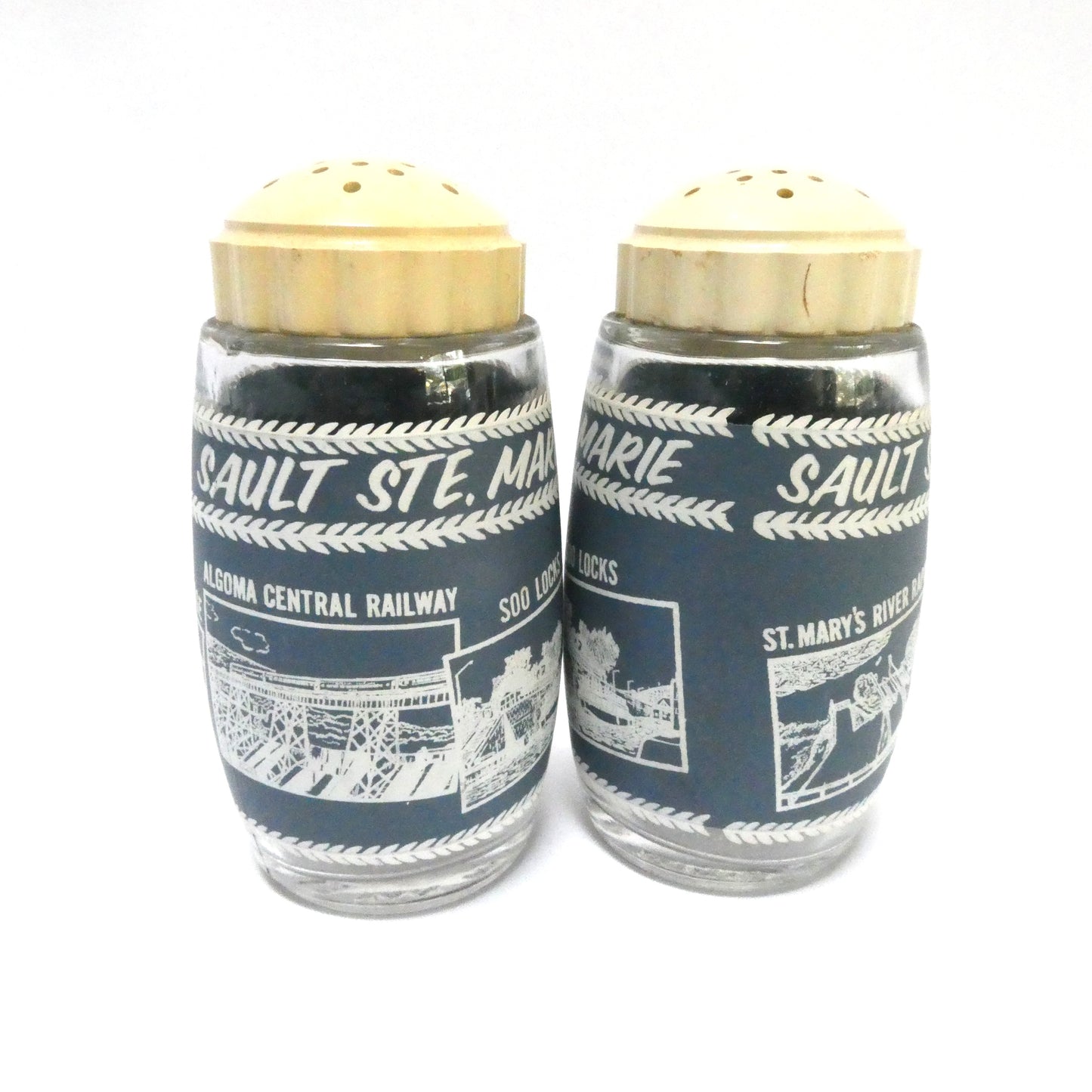 Vintage Collectible SAULT STE. MARIE SALT & PEPPER SHAKERS Made by Van Pac of Canada